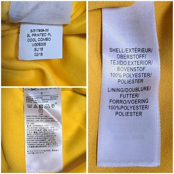 Banana Republic Yellow Floral Dress | Cottagecore Preppy Pleated A-Line V-Neck - Picture 7 of 17